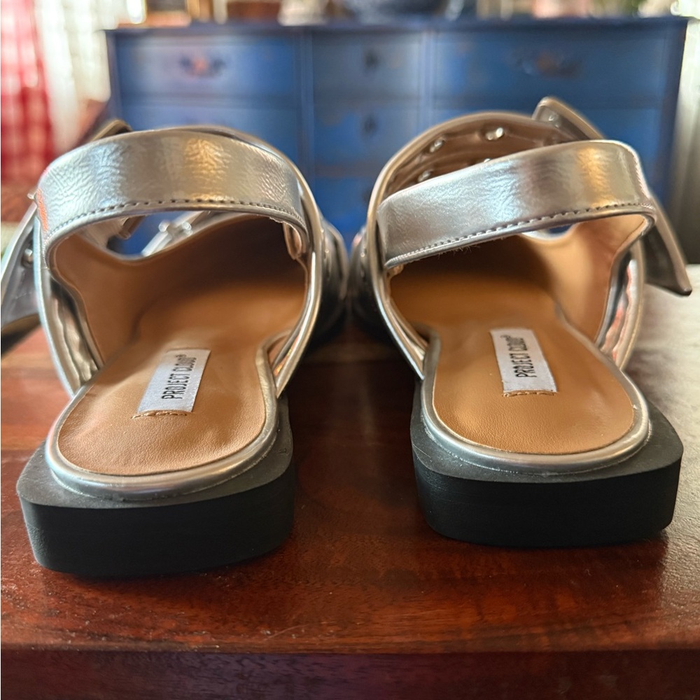 Amazon Silver Women's Flats with Buckle Detail - Picture 5 of 7